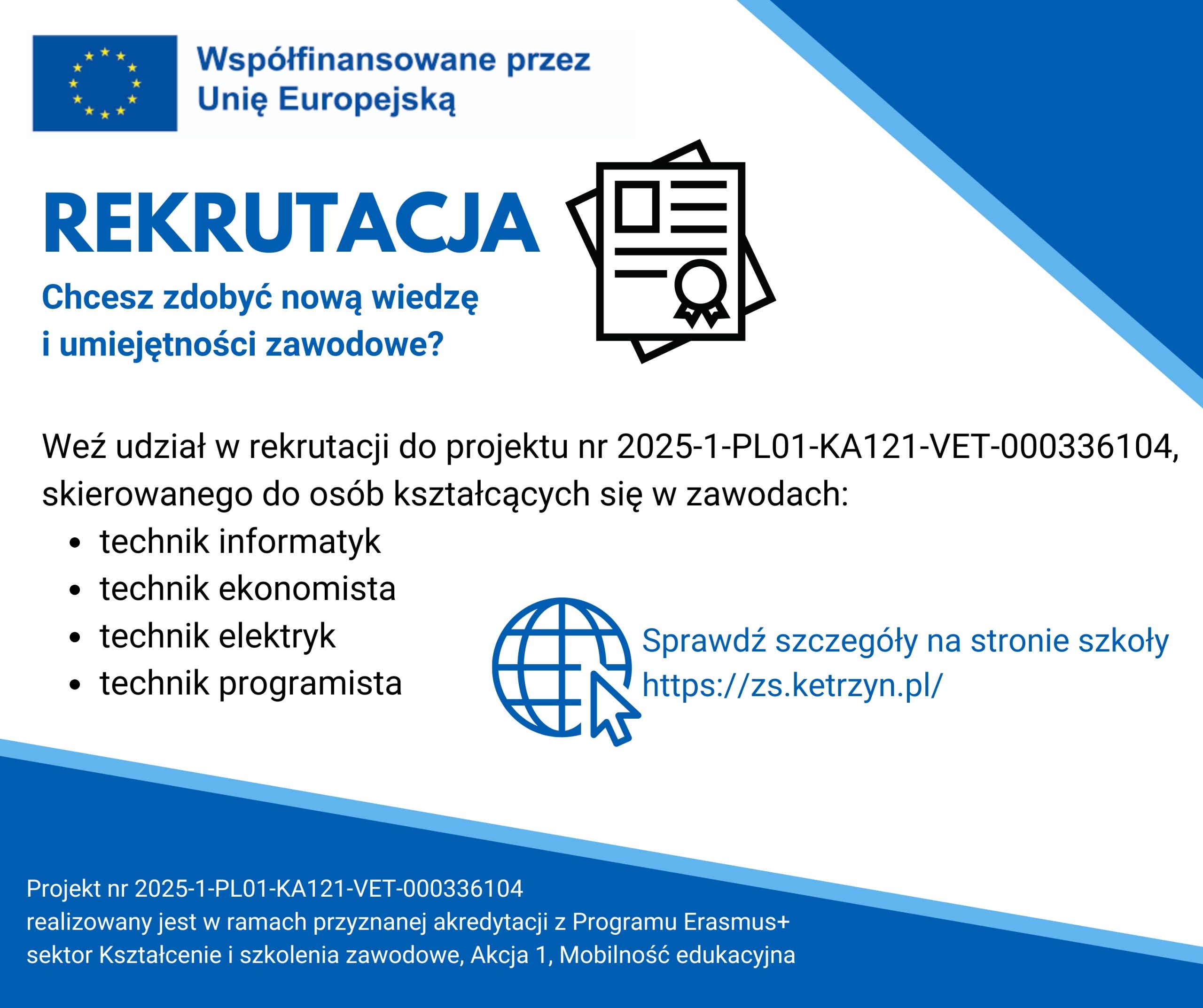 Erasmus+ - Rekrutacja do projektu