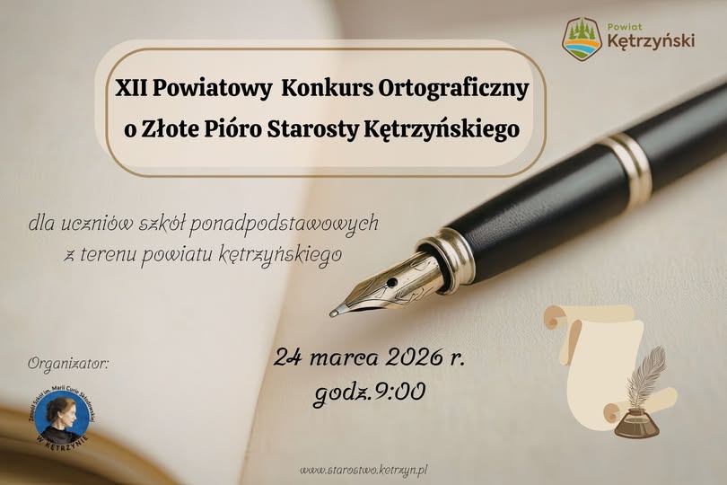 XII Powiatowy Konkurs Ortograficzny o ''Złote Pióro'' Starosty Kętrzyńskiego