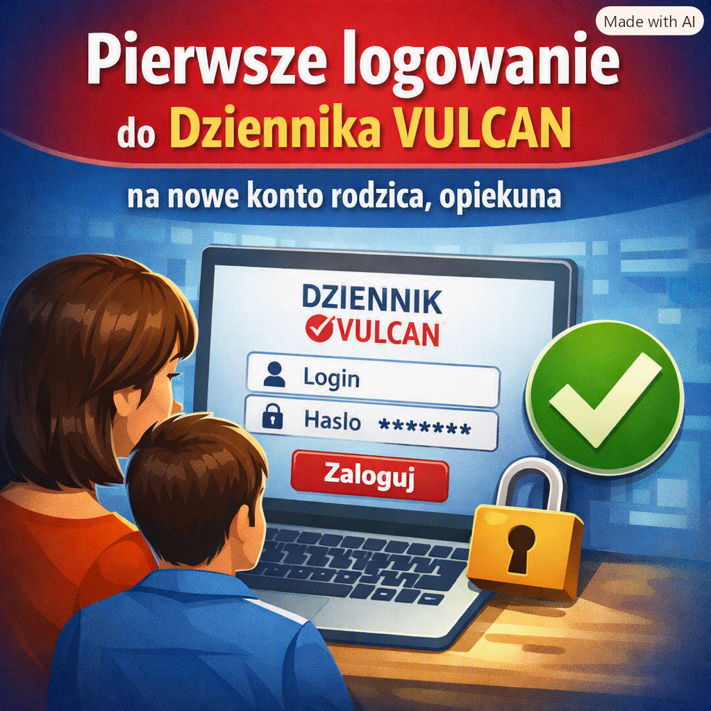 Pierwsze logowanie do Dziennika VULCAN na nowe konto rodzica, opiekuna